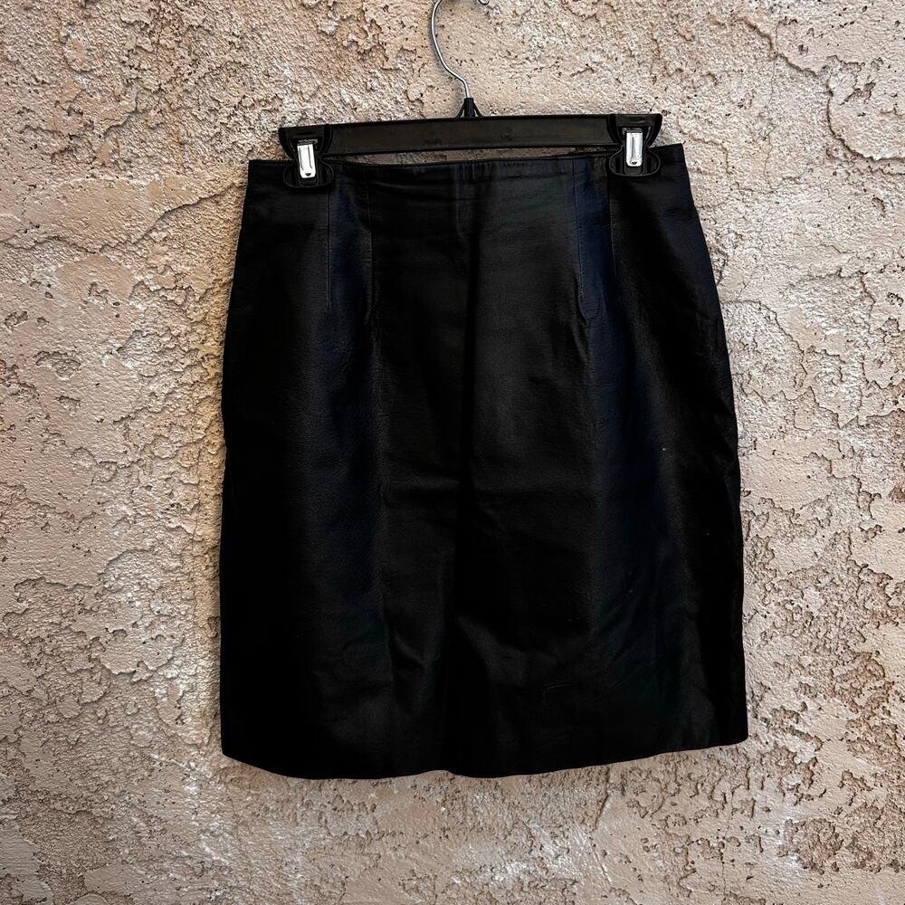 Vintage Bagatelle Black Leather Mini Skirt Size 10